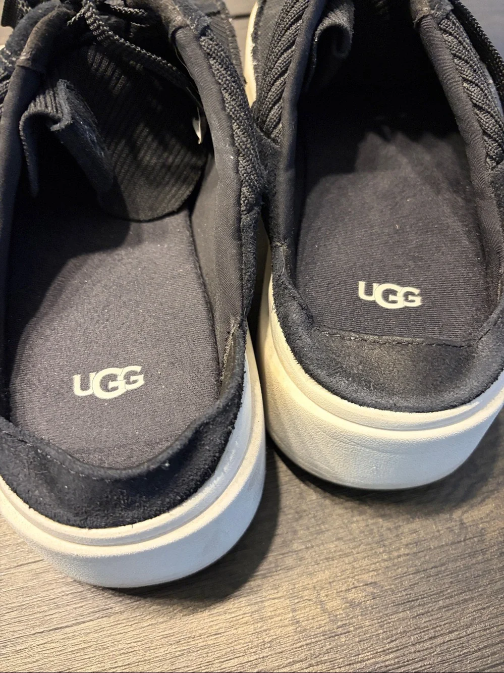 UGG EZ-Duzzit Platform Suede Mule Black Women's Size 10 EUC